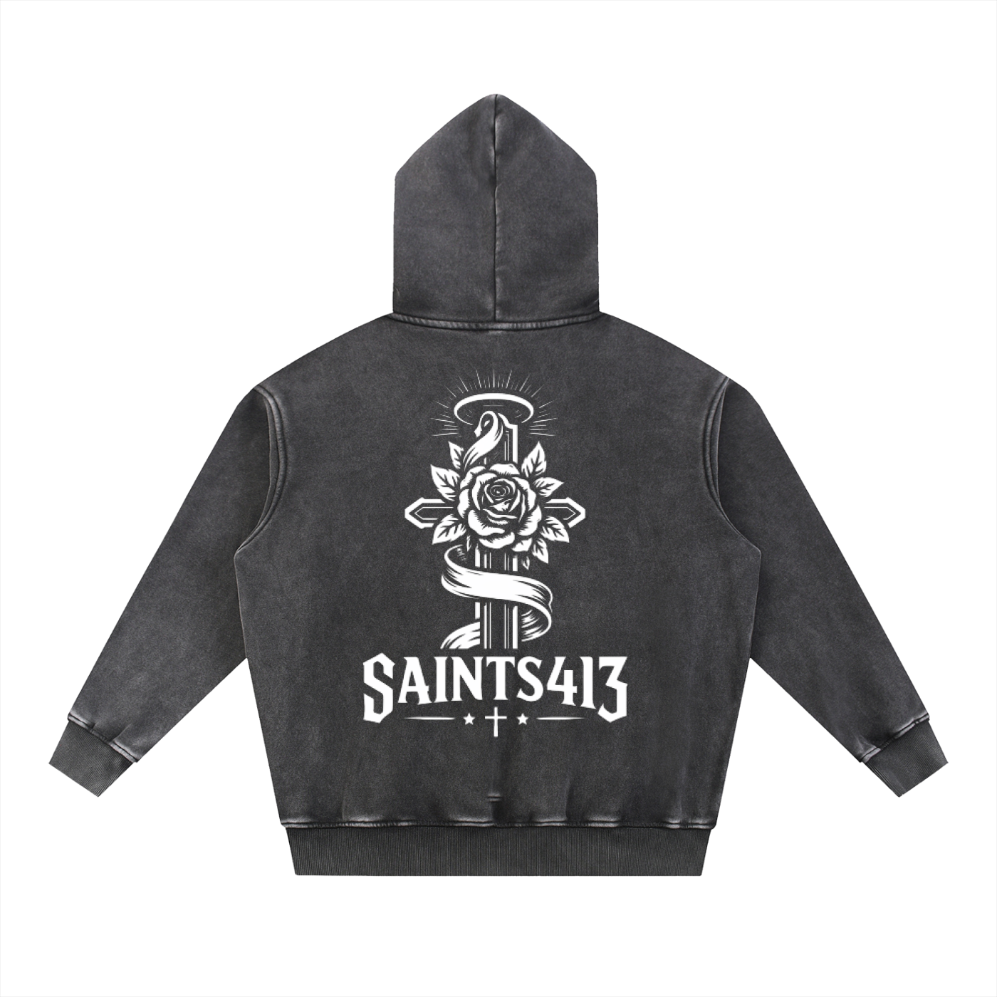 Philippians 4:13 Snow Washed Hoodie
