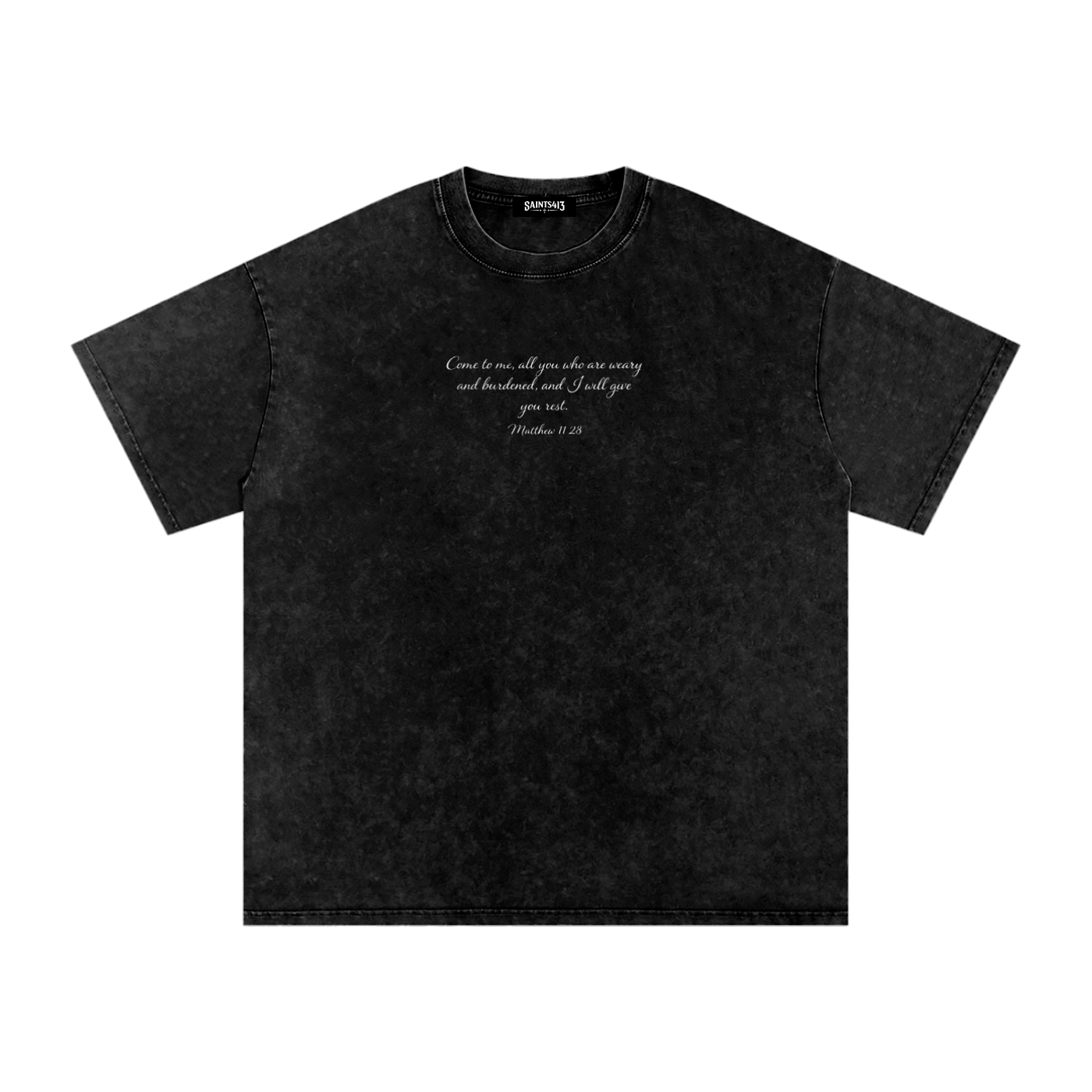 Matthew 11:28 Acid Washed Tee